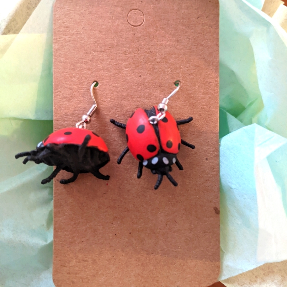 Lady bug earrings